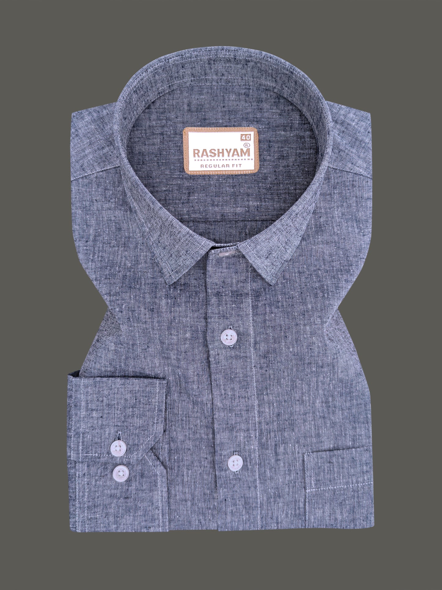 Velmora Luxurious Linen Cotton Dark Denim Blue Formal Shirt For Men