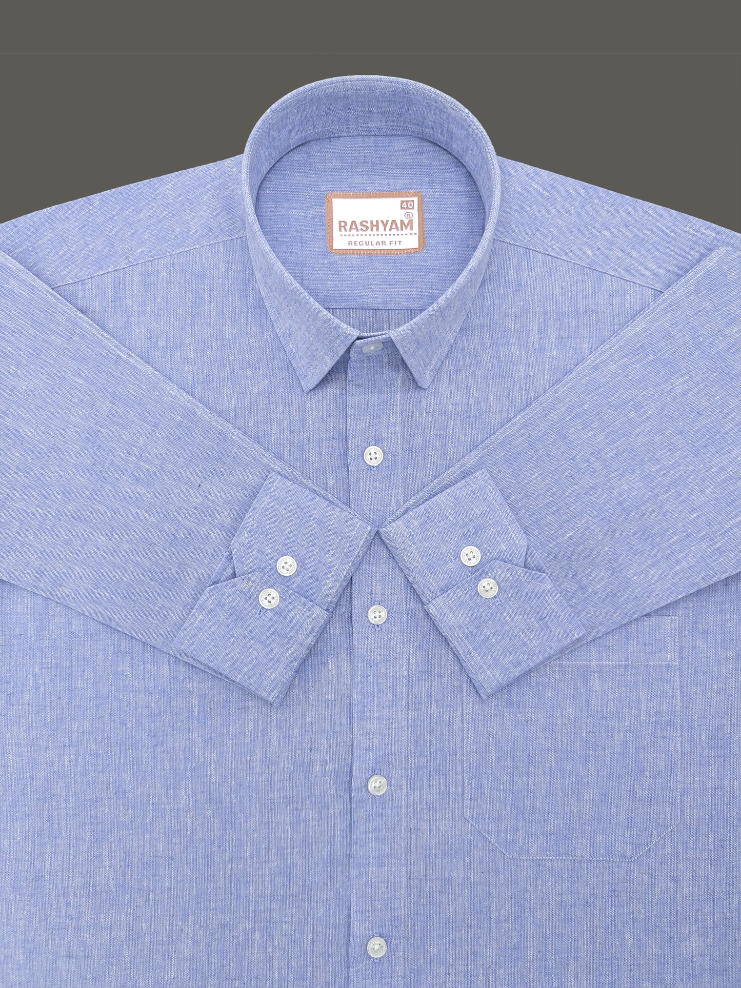 Velmora Luxurious Linen Cotton Soft Denim Blue Formal Shirt For Men