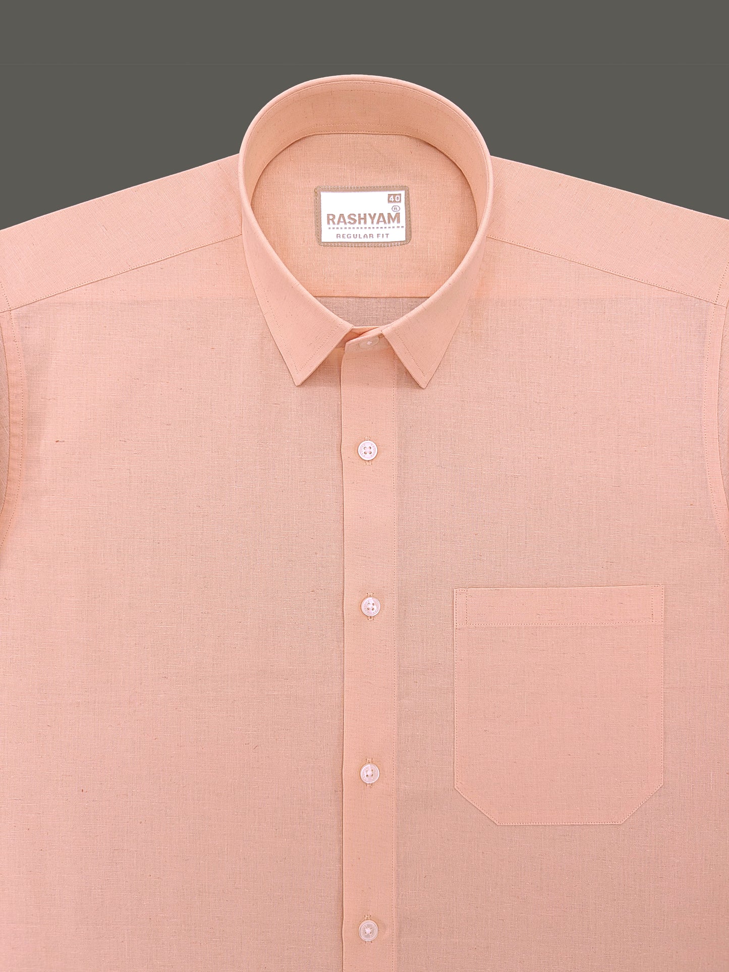 Velmora Luxurious Linen Cotton Desert Peach Formal Shirt For Men