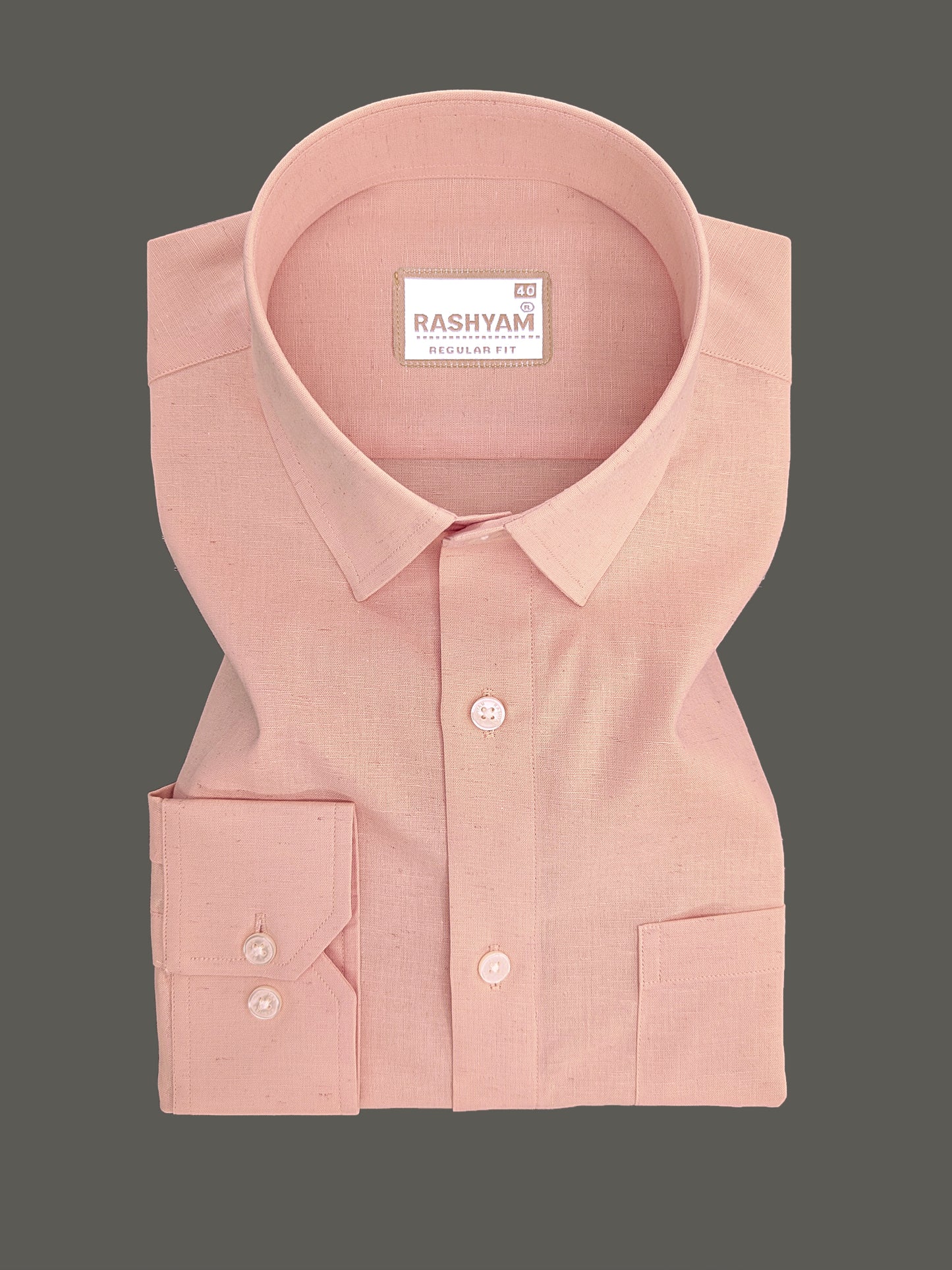 Velmora Luxurious Linen Cotton Desert Peach Formal Shirt For Men