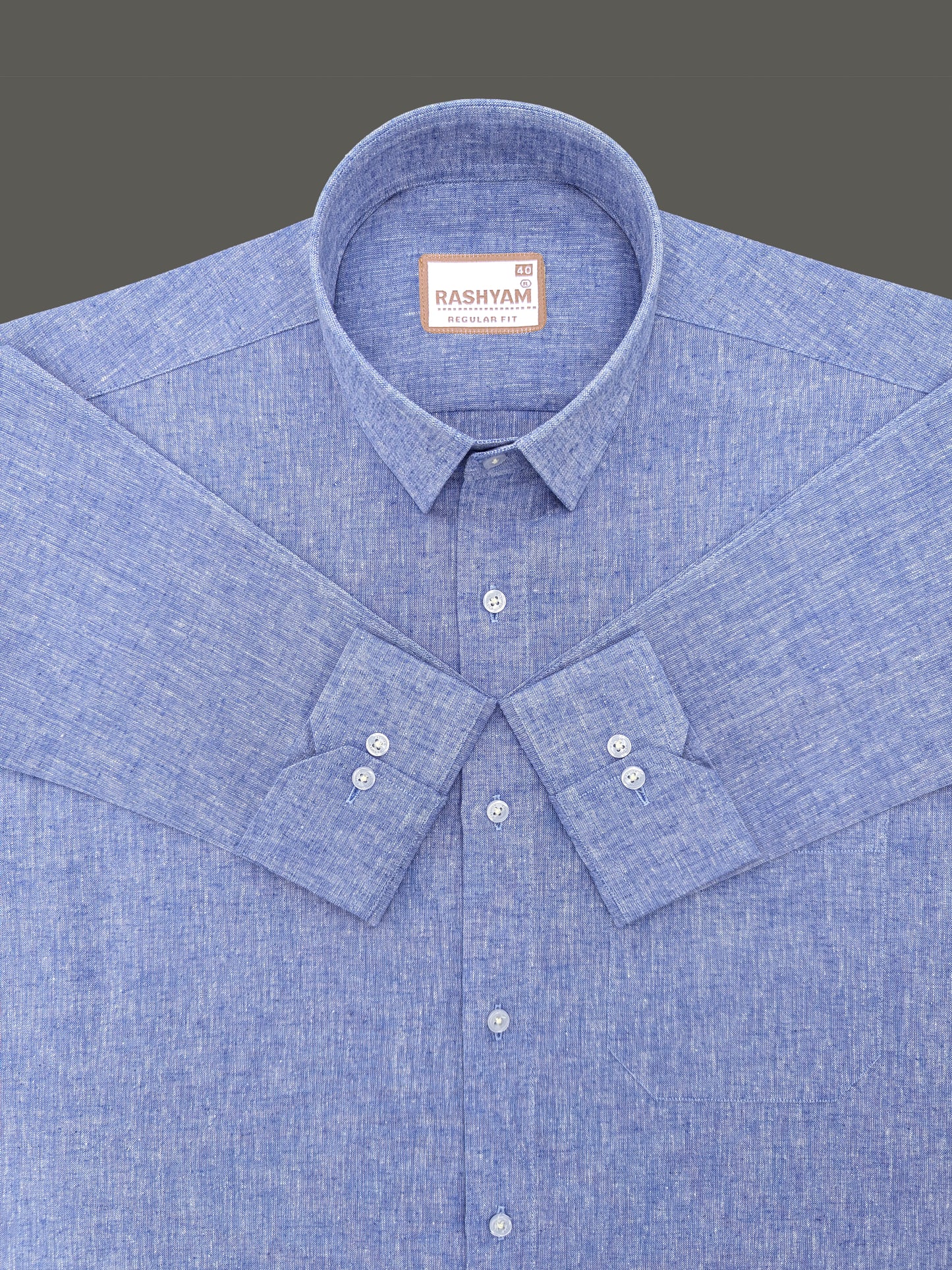 Velmora Luxurious Linen Cotton Vibrant Blue Formal Shirt For Men