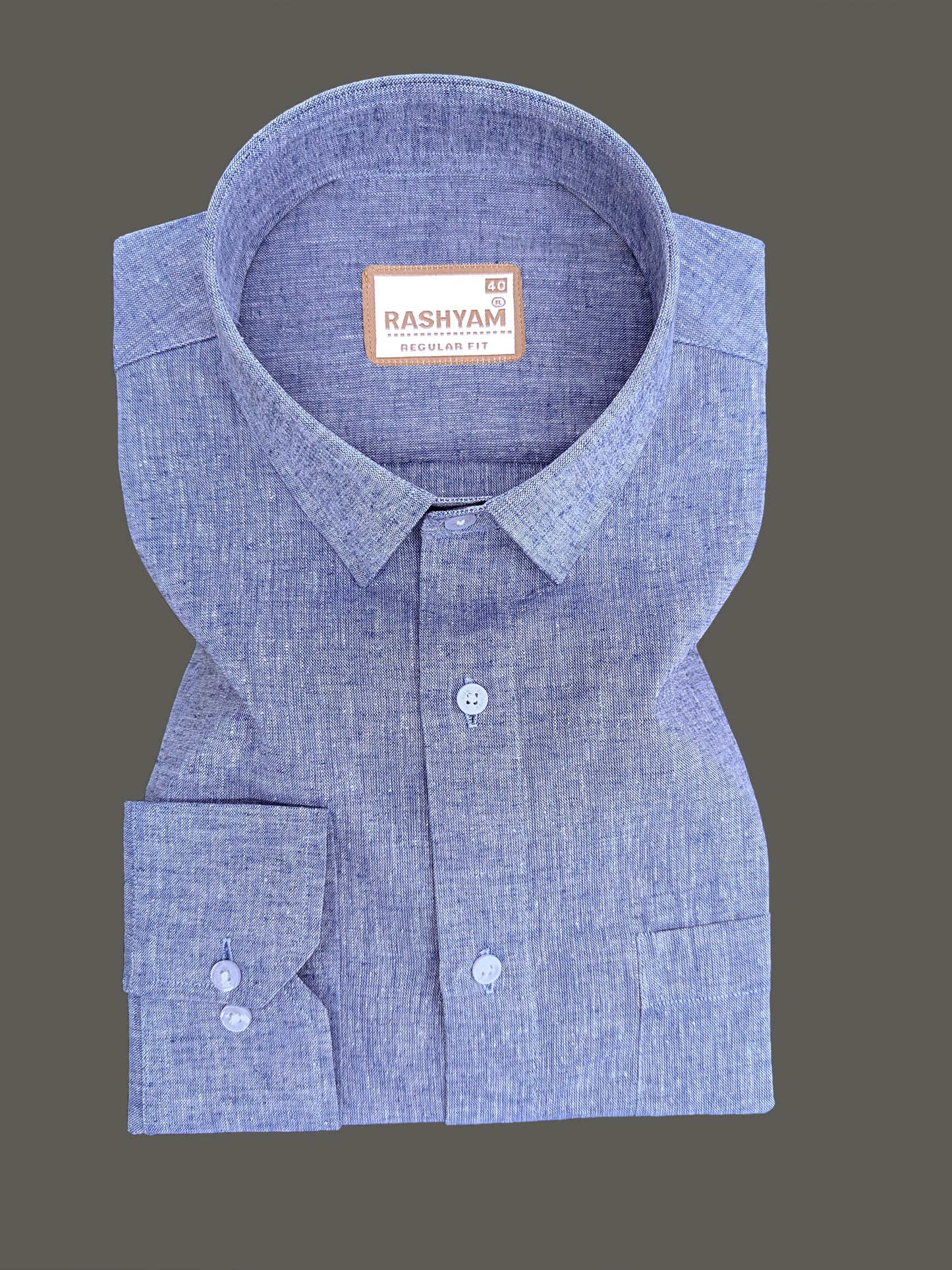 Velmora Luxurious Linen Cotton Vibrant Blue Formal Shirt For Men