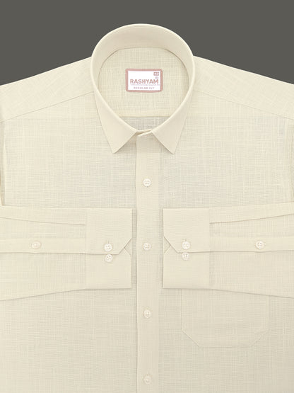 Abruzzo Luxurious Linen Chiffon yellow Formal Shirt