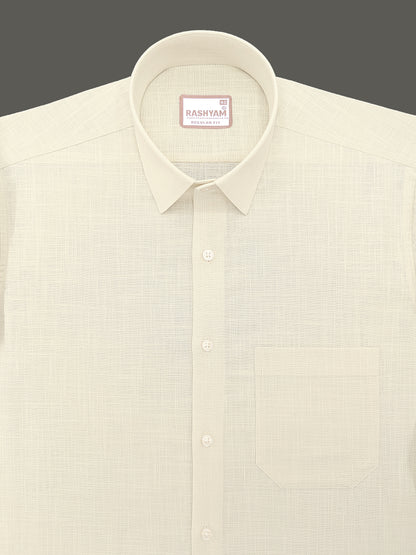 Abruzzo Luxurious Linen Chiffon yellow Formal Shirt