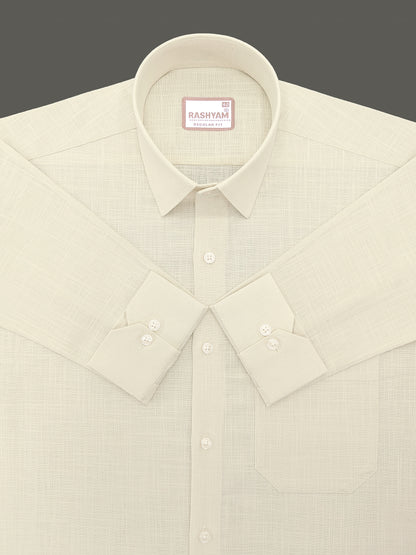 Abruzzo Luxurious Linen Chiffon yellow Formal Shirt