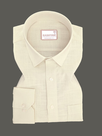 Abruzzo Luxurious Linen Chiffon yellow Formal Shirt
