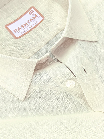 Abruzzo Luxurious Linen Chiffon yellow Formal Shirt