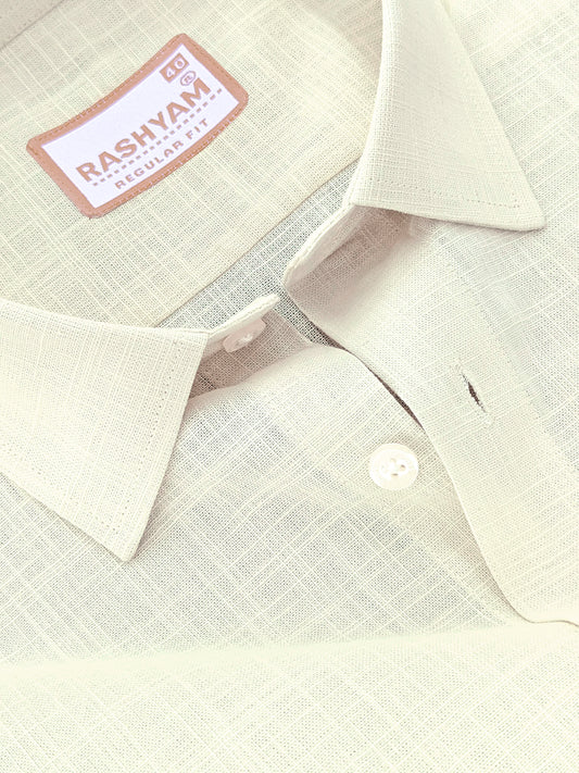 Abruzzo Luxurious Linen Chiffon yellow Formal Shirt