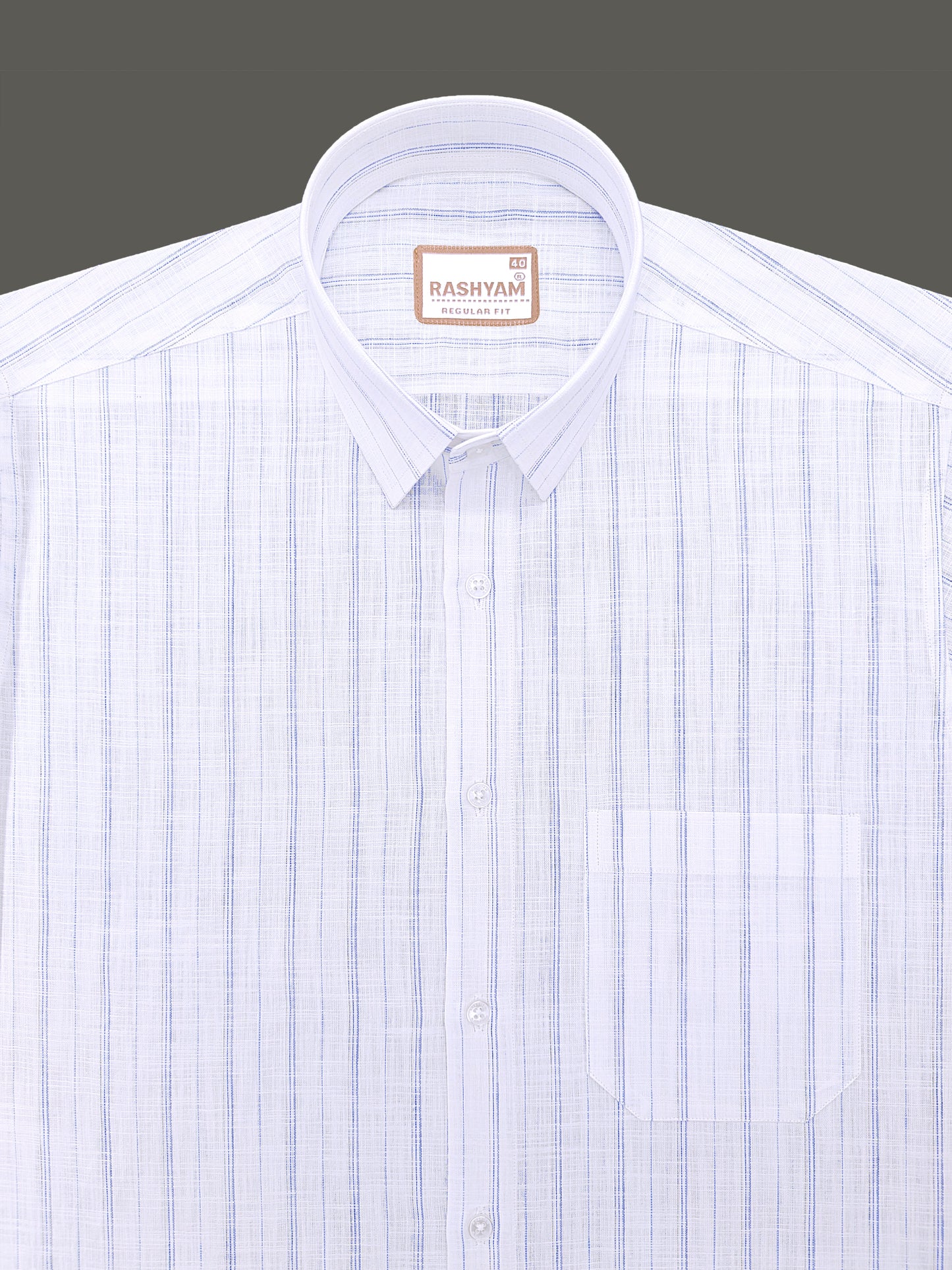 Bellariva Premium Linen Cotton Bluewater Stripe On White Formal Shirt