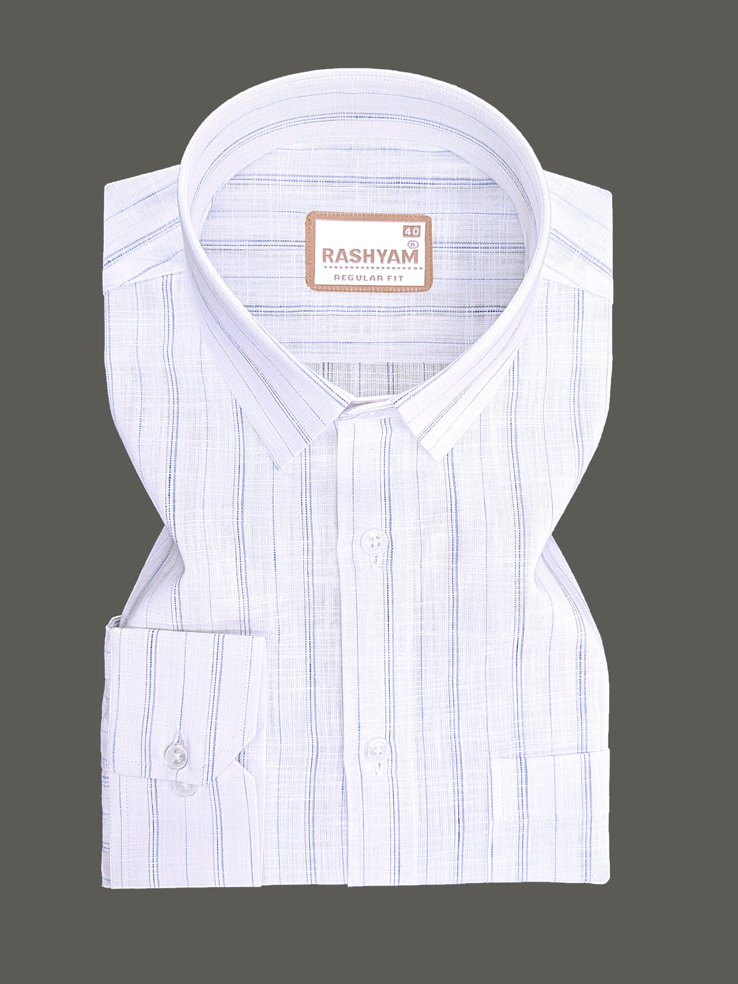 Bellariva Premium Linen Cotton Bluewater Stripe On White Formal Shirt