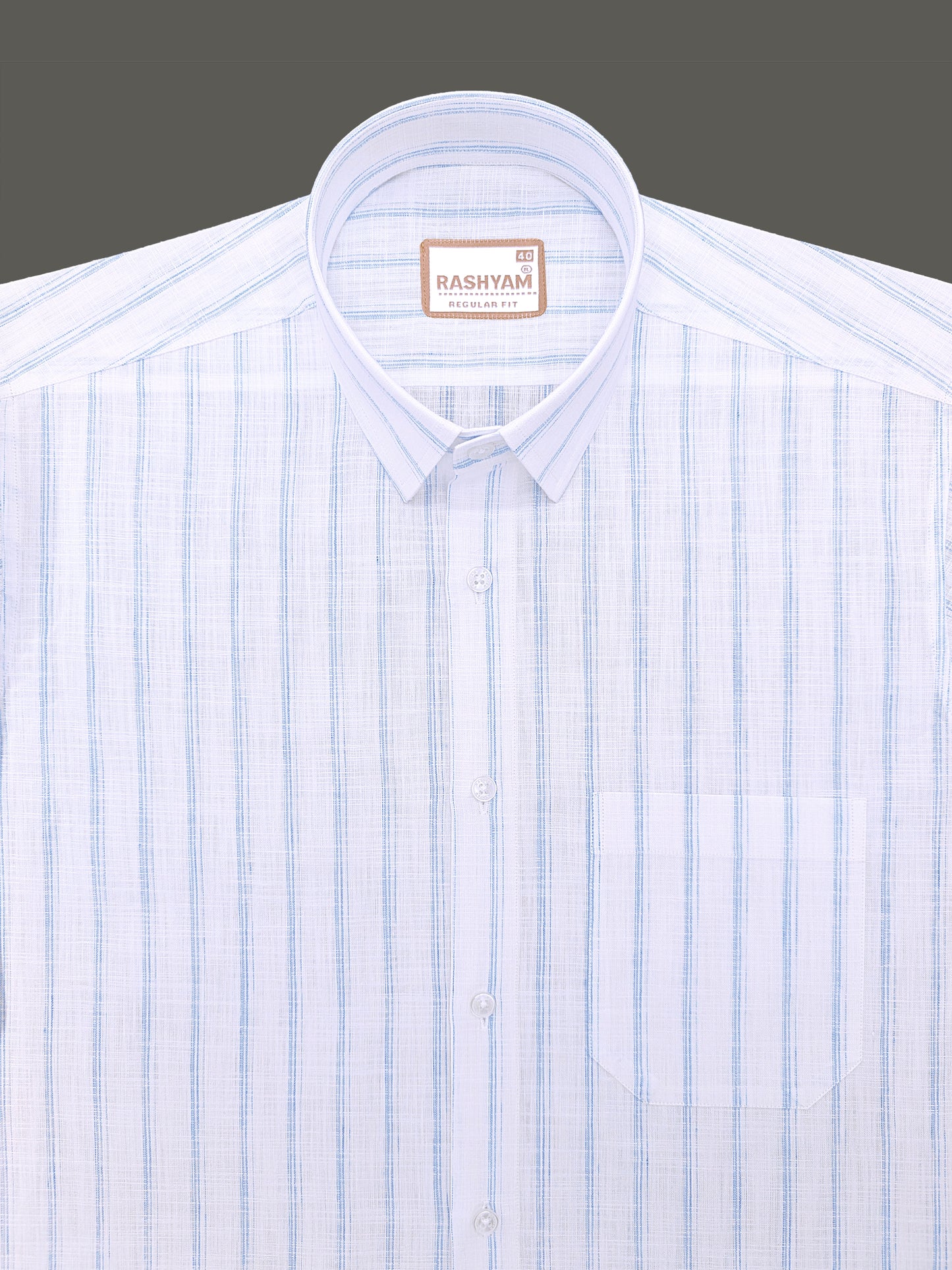 Bellariva Premium Linen Cotton Skywave Stripe On White Formal Shirt