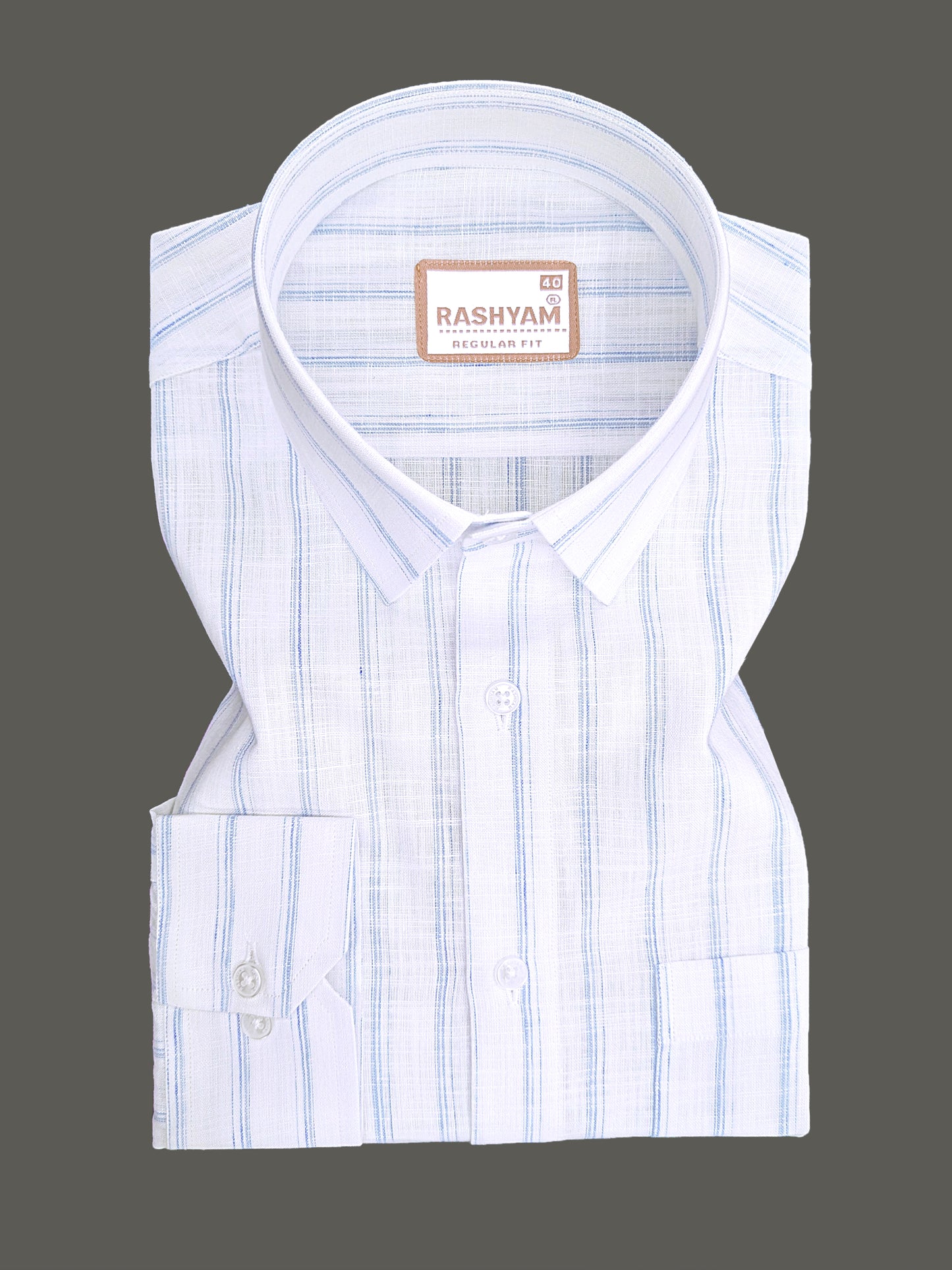 Bellariva Premium Linen Cotton Skywave Stripe On White Formal Shirt