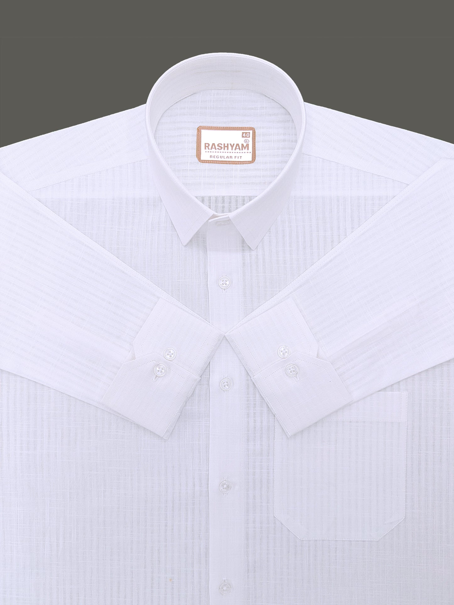 Italian Premium Linen Cotton Bright White Multi Stripe Formal Shirt