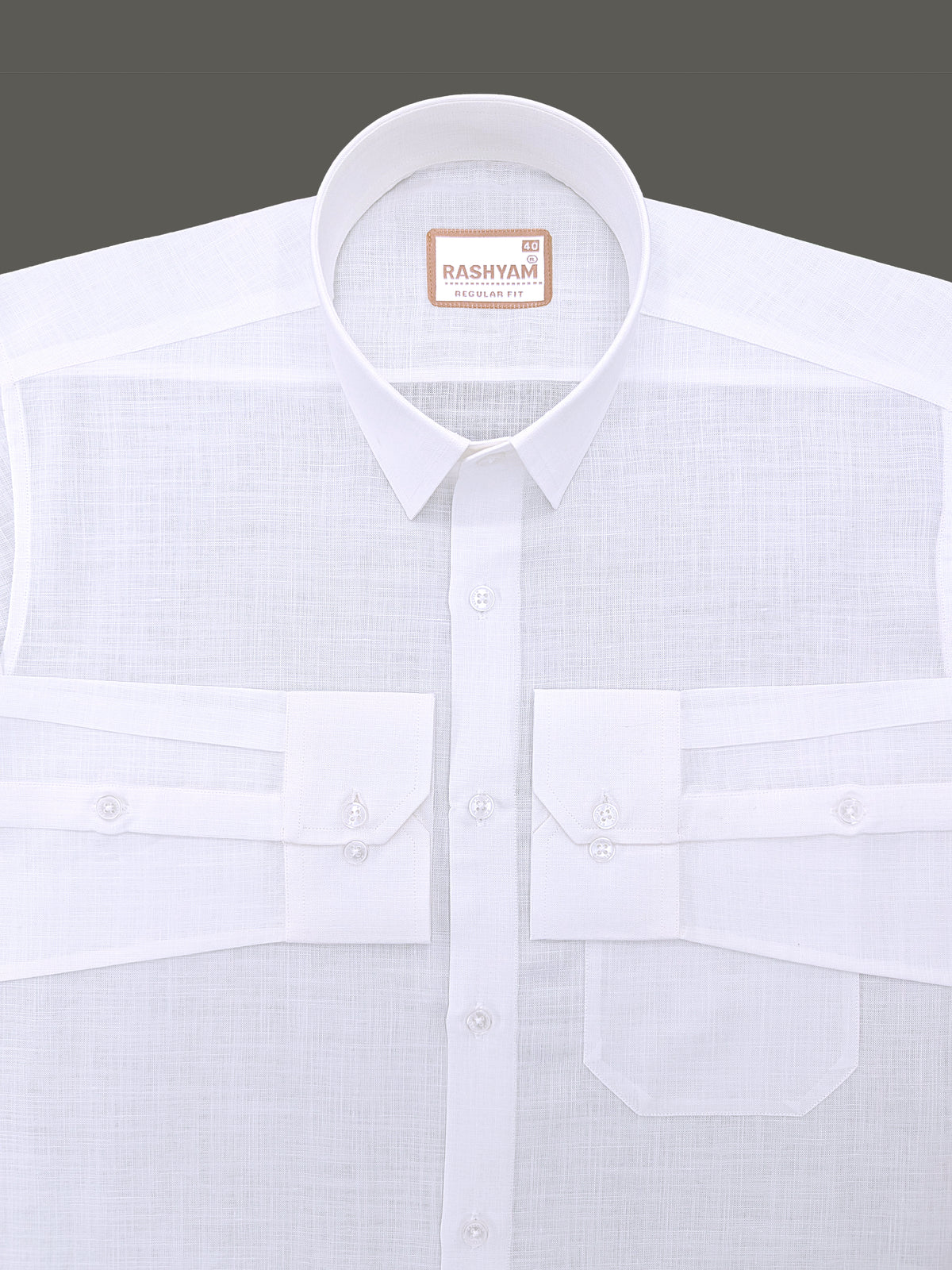 Luxurious Linen Portavilla White Formal Shirt