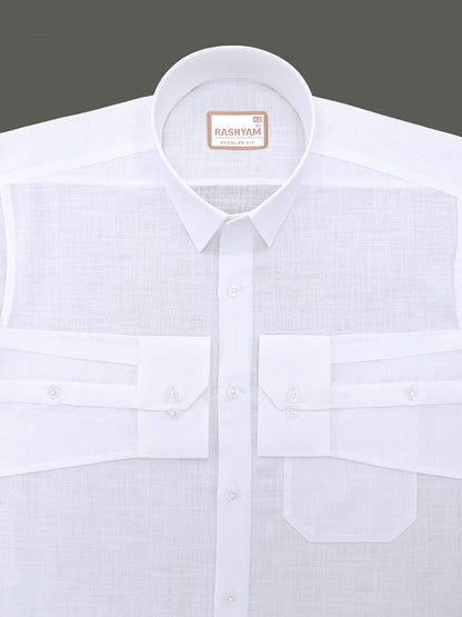 Luxurious Linen Portavilla White Formal Shirt