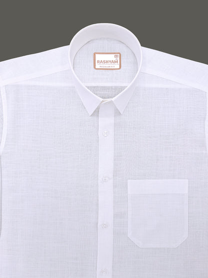 Luxurious Linen Portavilla White Formal Shirt