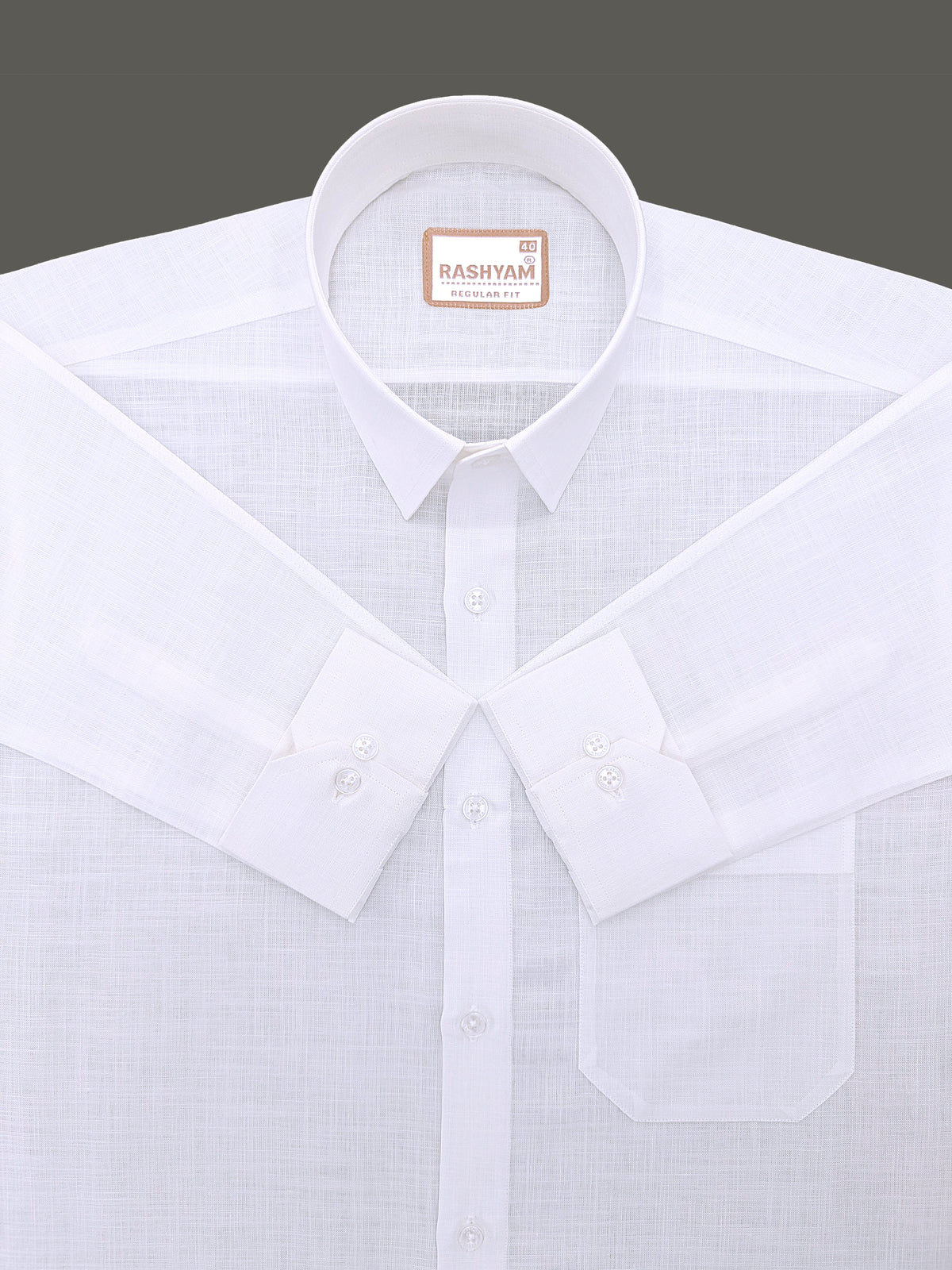 Luxurious Linen Portavilla White Formal Shirt
