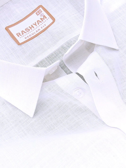 Luxurious Linen Portavilla White Formal Shirt