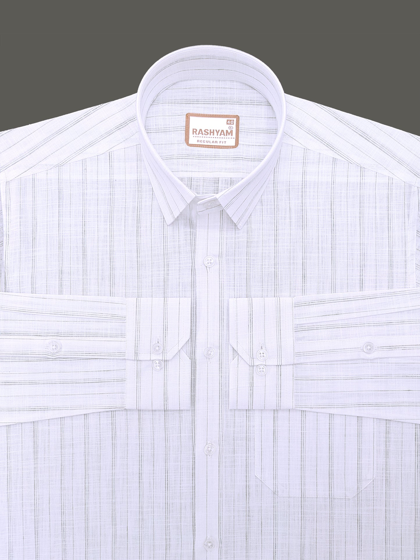 Bellariva Premium Linen Cotton Forestline On White Formal Shirt