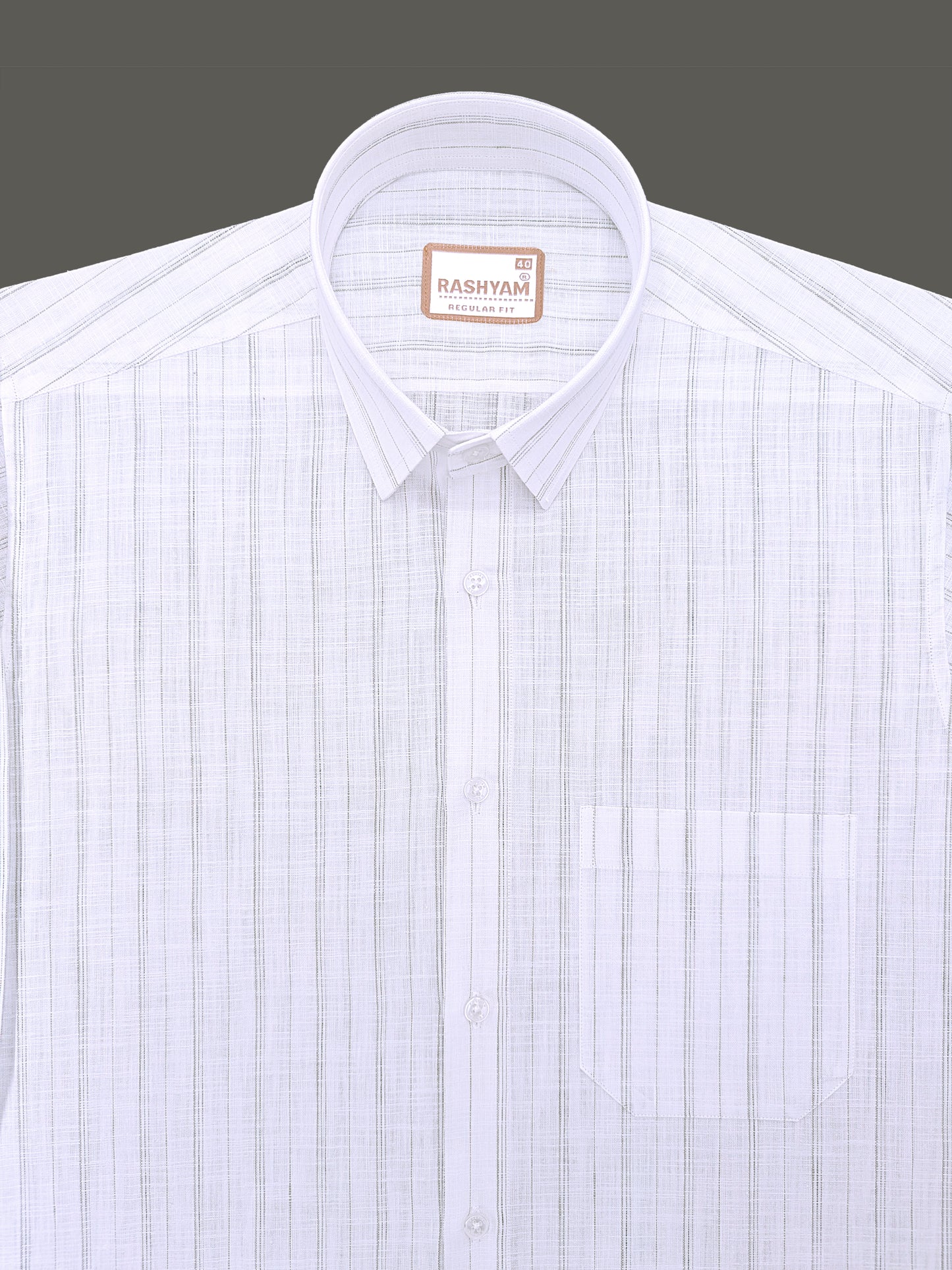 Bellariva Premium Linen Cotton Forestline On White Formal Shirt