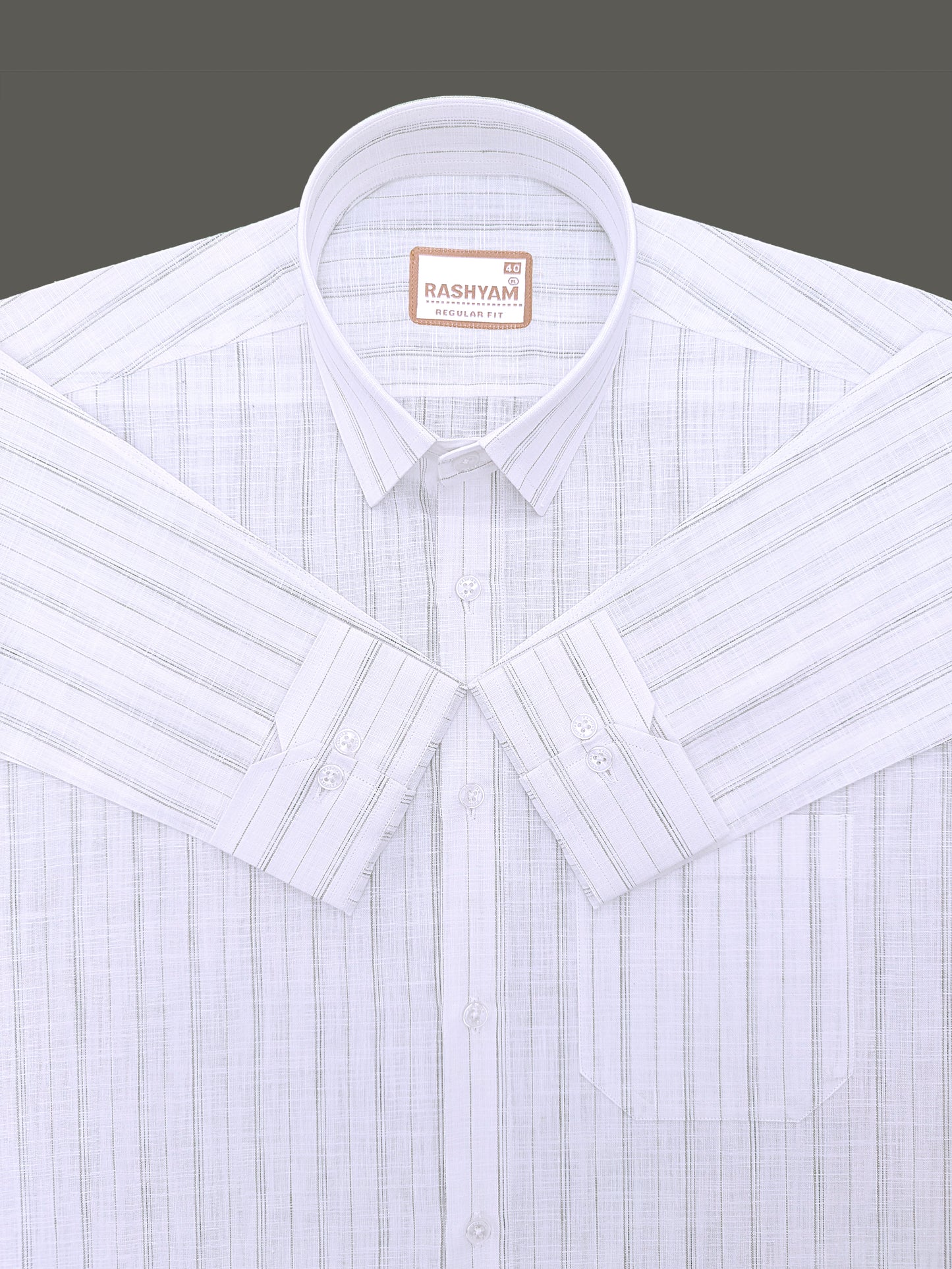 Bellariva Premium Linen Cotton Forestline On White Formal Shirt