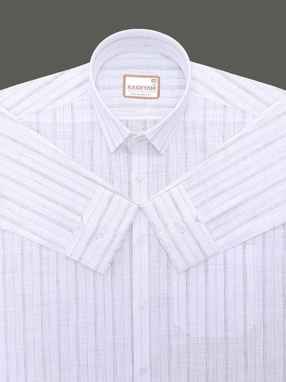 Bellariva Premium Linen Cotton Forestline On White Formal Shirt