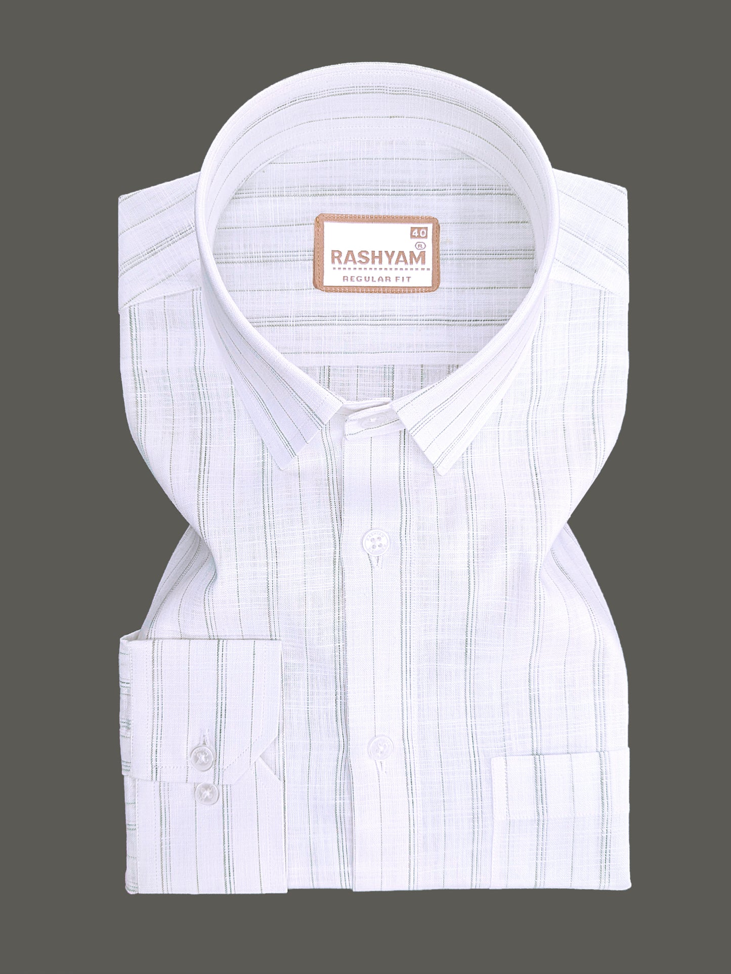 Bellariva Premium Linen Cotton Forestline On White Formal Shirt