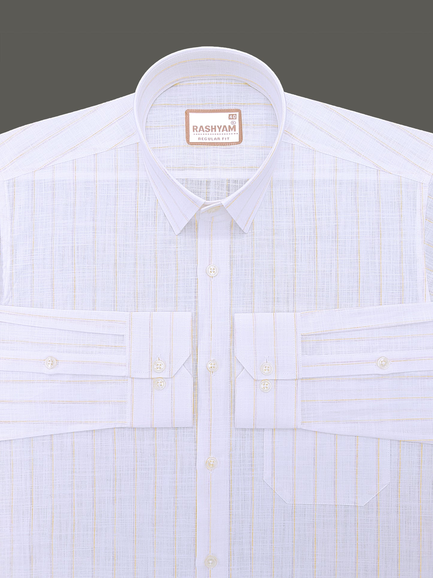 Bellariva Premium Linen Cotton Sunblush Line On White Formal Shirt