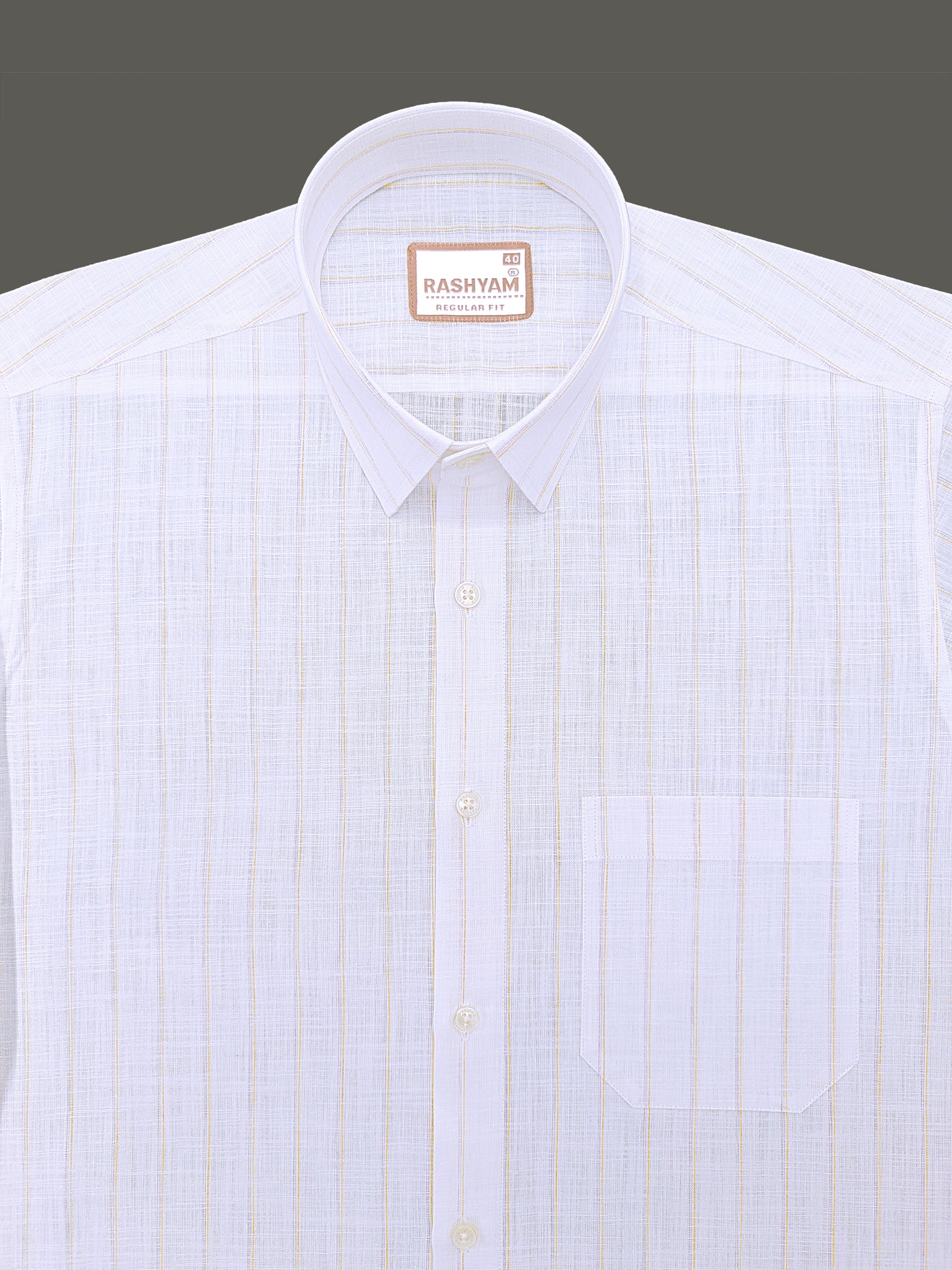 Bellariva Premium Linen Cotton Sunblush Line On White Formal Shirt