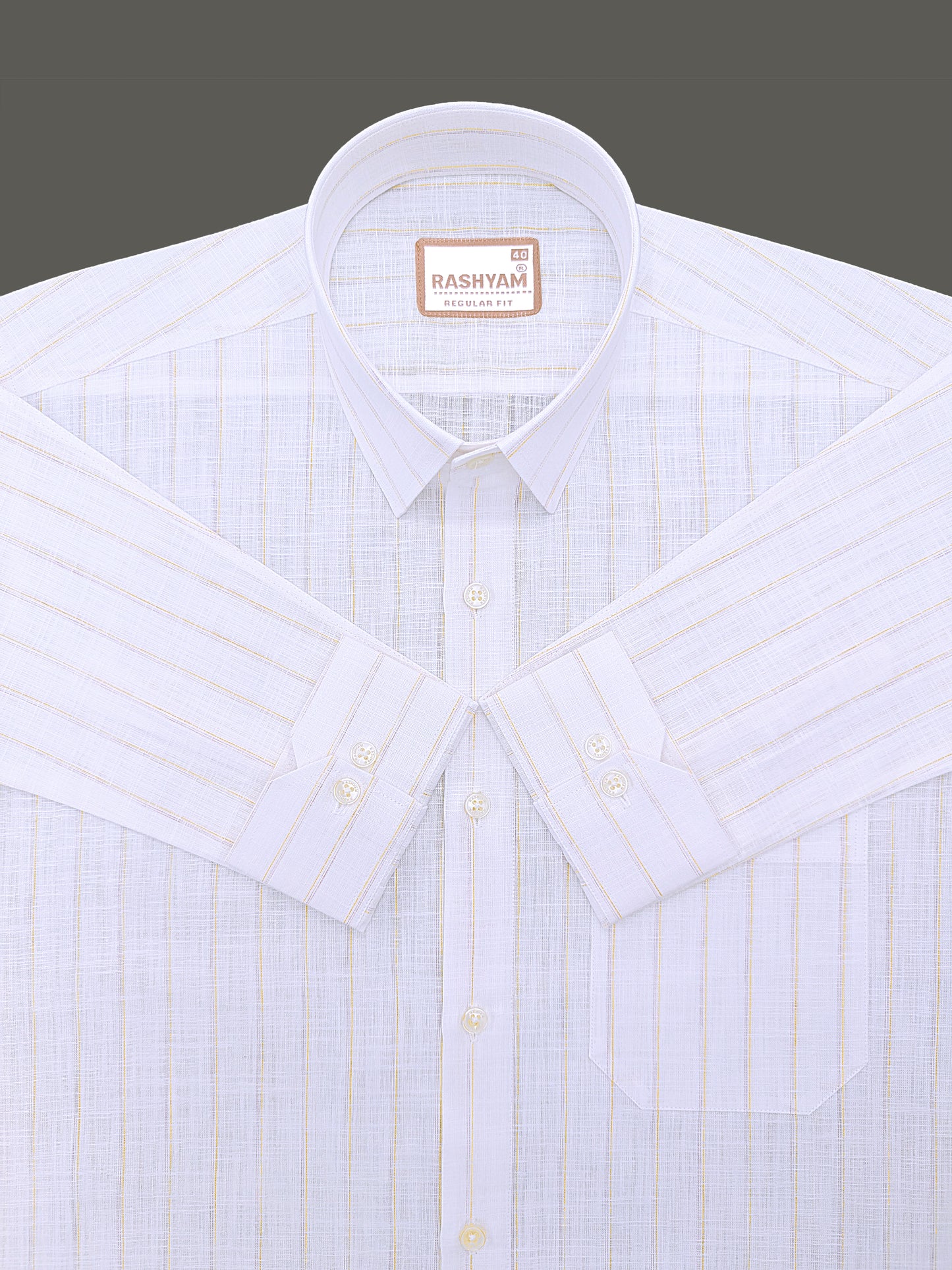 Bellariva Premium Linen Cotton Sunblush Line On White Formal Shirt