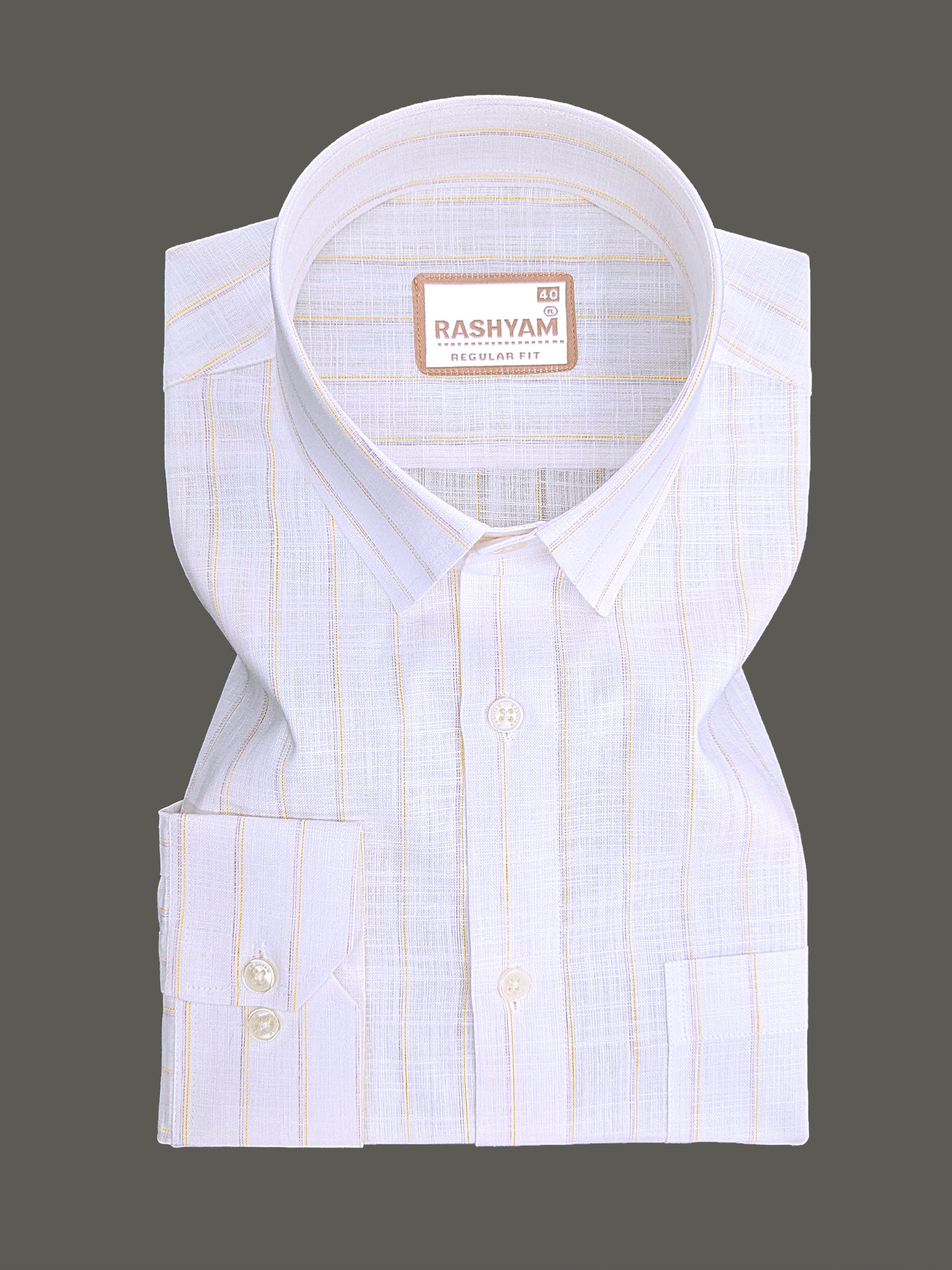 Bellariva Premium Linen Cotton Sunblush Line On White Formal Shirt