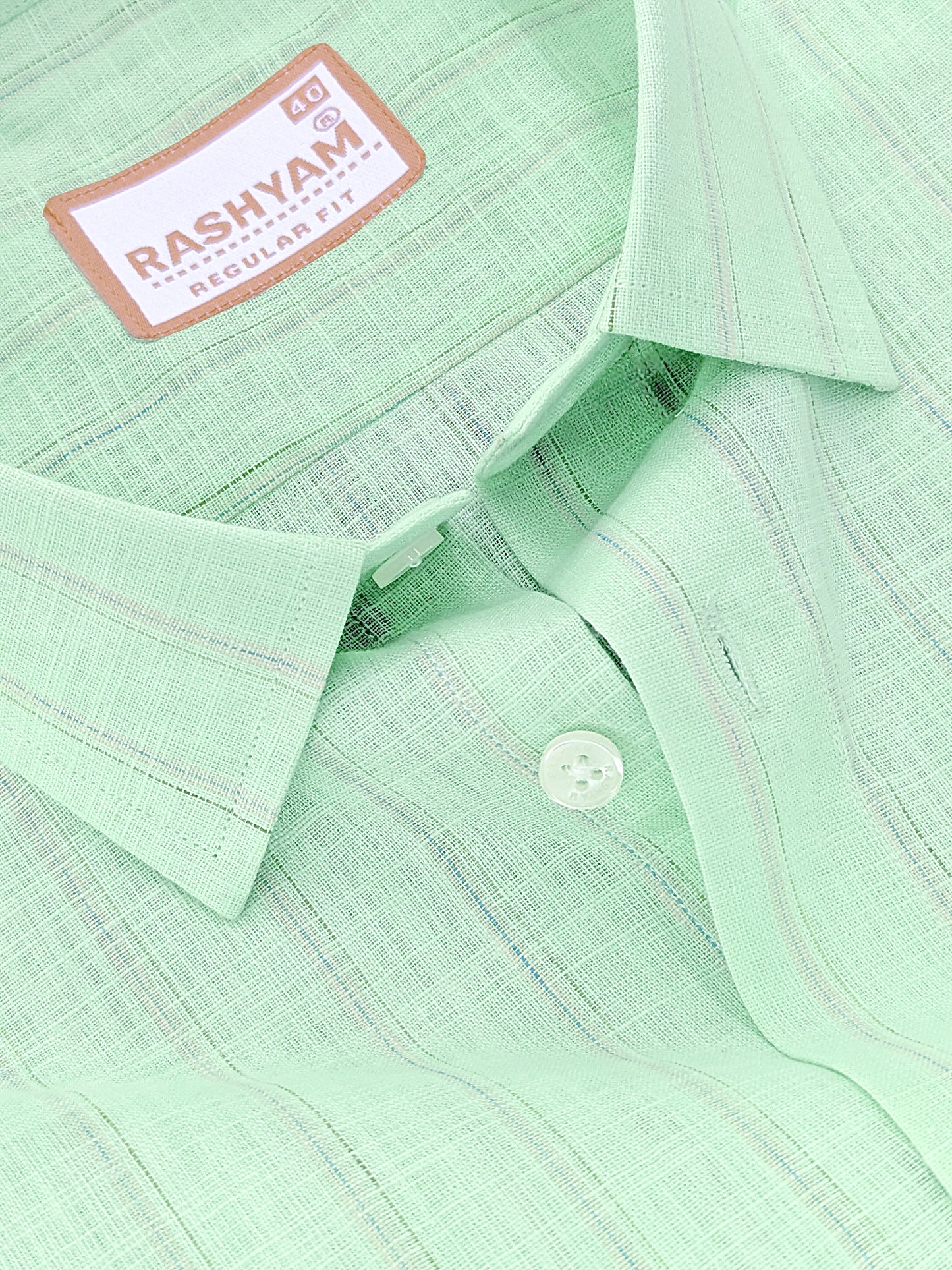Bellariva Premium Linen Cotton Multi Line On Mint Green Formal Shirt
