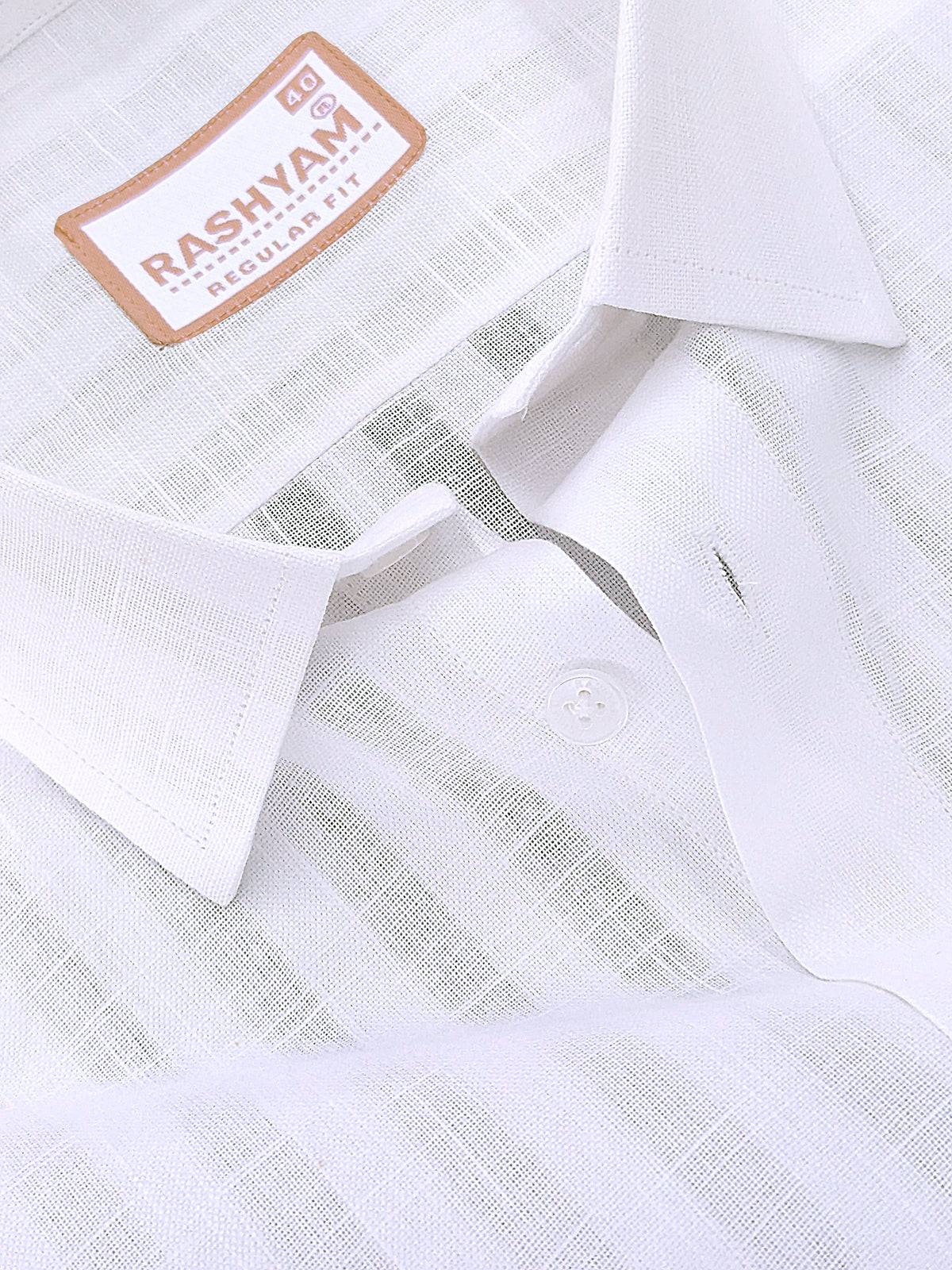 Italian Linen Cotton Bright White Wide Stripe Formal Shirt