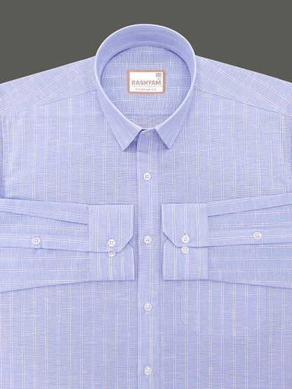 Lux Linen Arezzo Blue Line On Skyblue Formal Shirt
