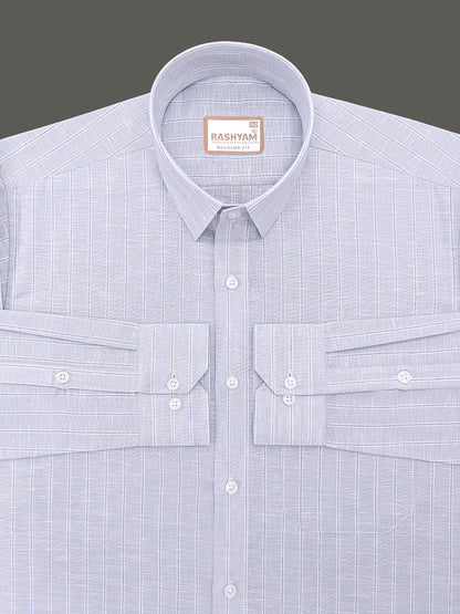 Lux Linen Arezzo Greyish Line On Light Grey Formal Shirt