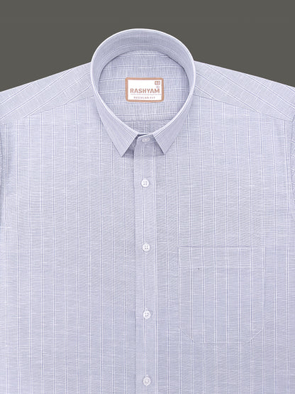 Lux Linen Arezzo Greyish Line On Light Grey Formal Shirt