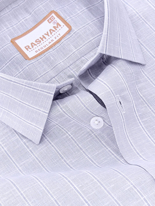 Lux Linen Arezzo Greyish Line On Light Grey Formal Shirt
