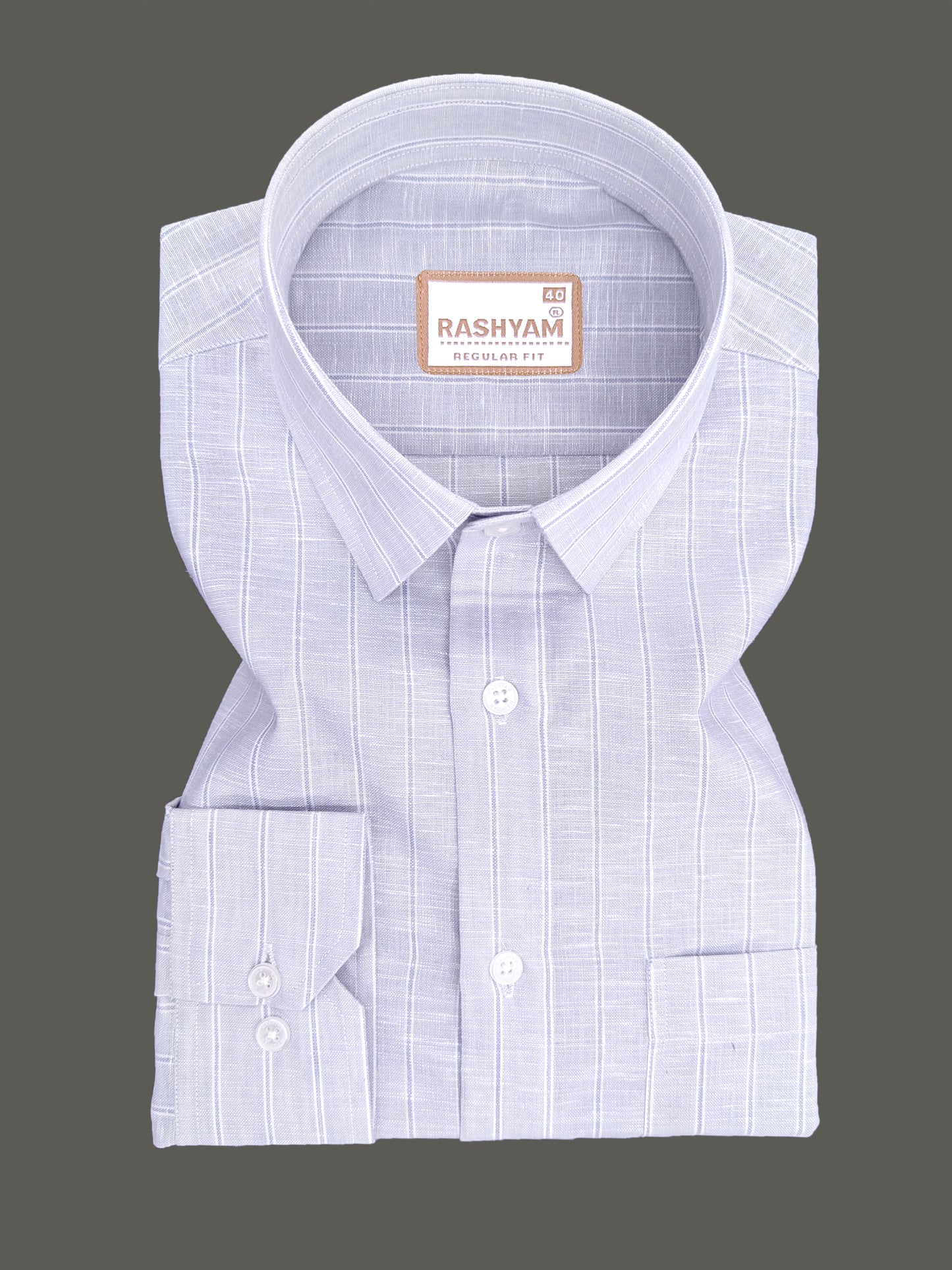 Lux Linen Arezzo Greyish Line On Light Grey Formal Shirt
