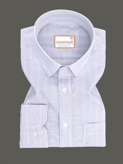 Lux Linen Arezzo Greyish Line On Light Grey Formal Shirt