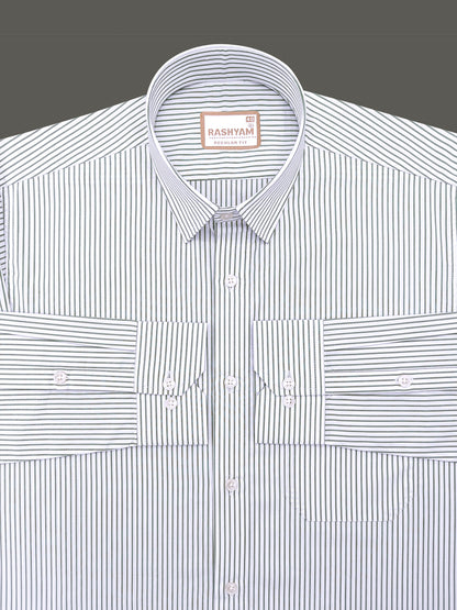 Finest Cotton Antoine Spring Green Stripe Formal Shirt For Men