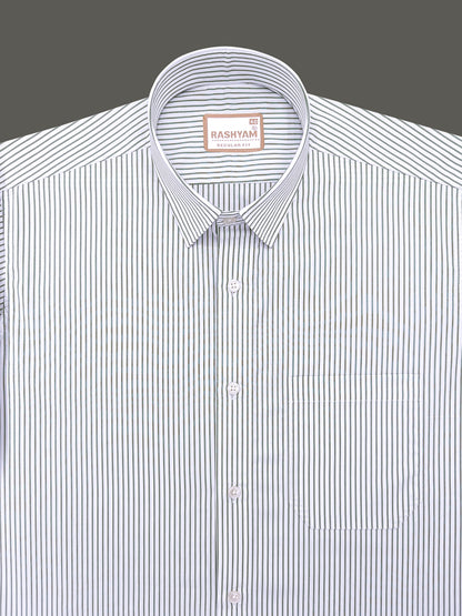 Finest Cotton Antoine Spring Green Stripe Formal Shirt For Men