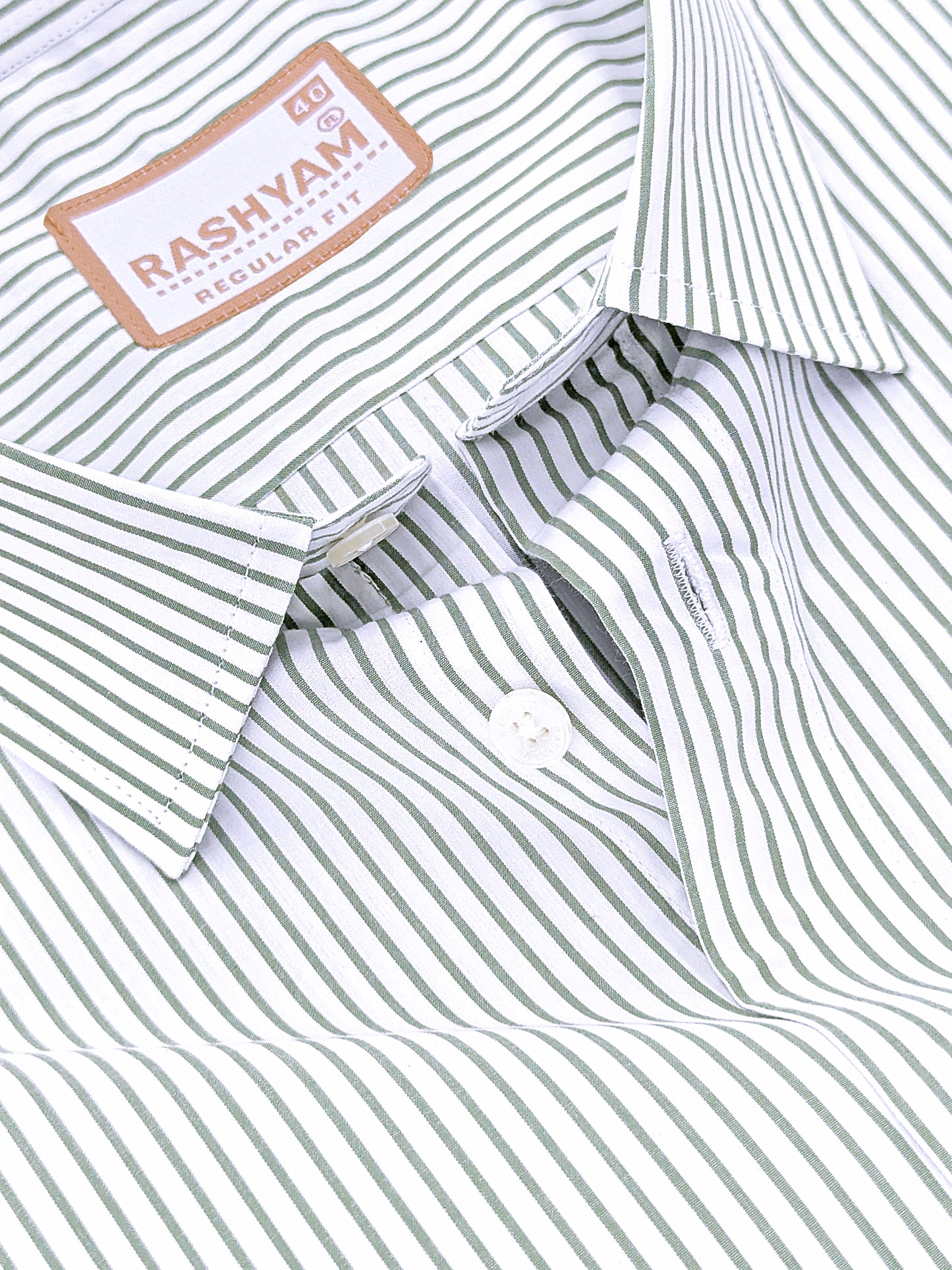 Finest Cotton Antoine Spring Green Stripe Formal Shirt For Men