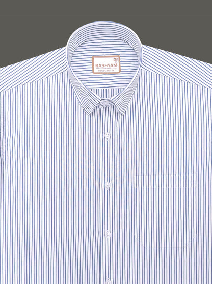 Finest Cotton Antoine Graphite Blue Stripe Formal Shirt For Men
