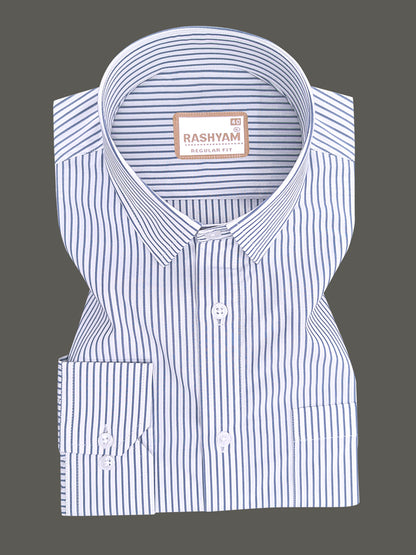 Finest Cotton Antoine Graphite Blue Stripe Formal Shirt For Men