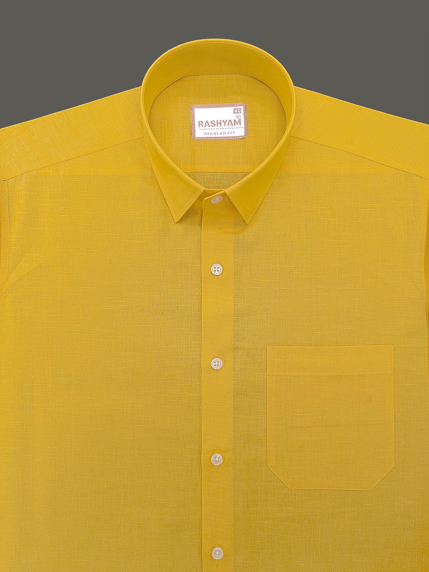 Luxurious Linen Abruzzo Turmaric Yellow Formal Shirt
