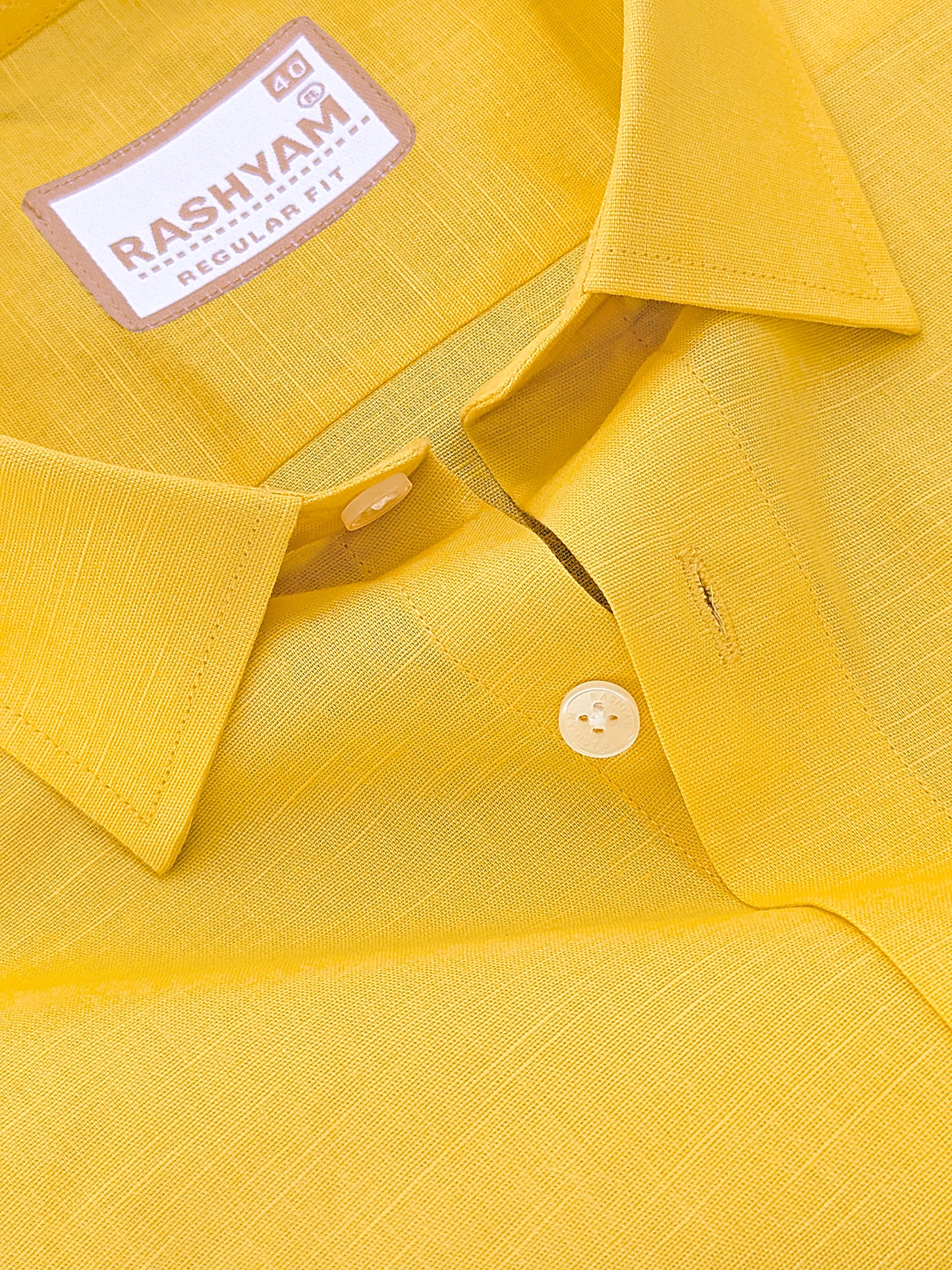 Luxurious Linen Abruzzo Turmaric Yellow Formal Shirt