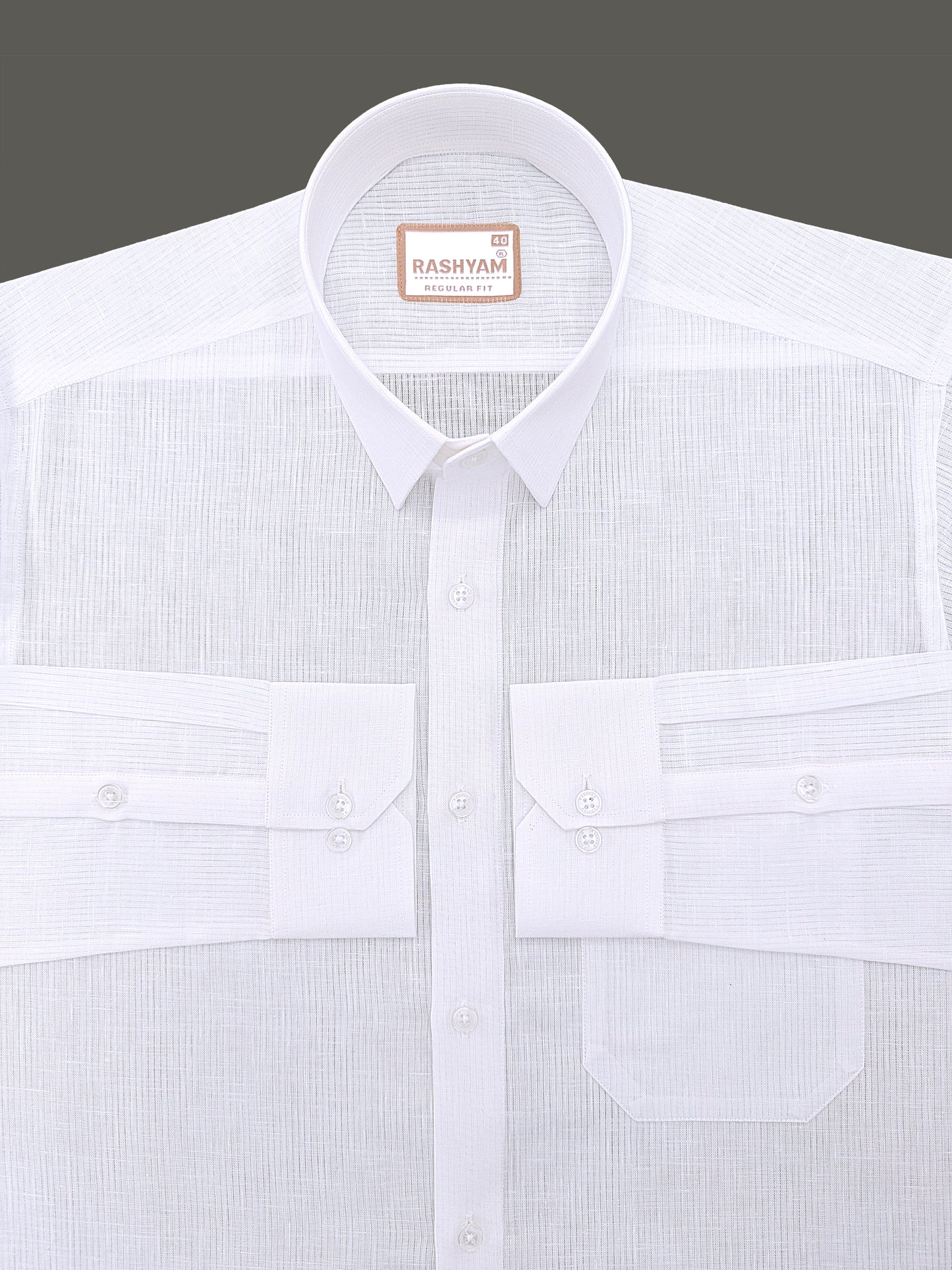 Linen Cotton Valoria White Narrow Stripe Formal Shirt