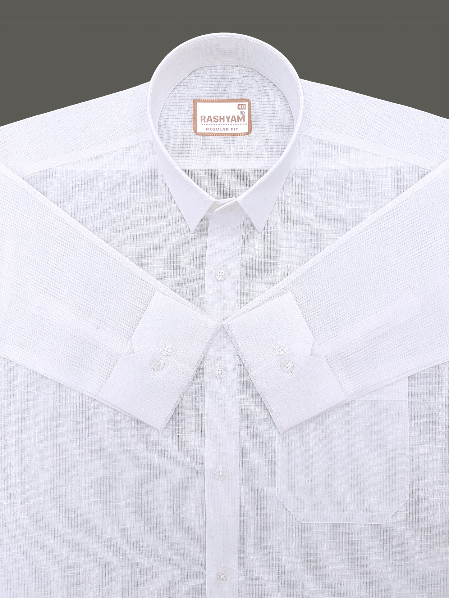 Linen Cotton Valoria White Narrow Stripe Formal Shirt