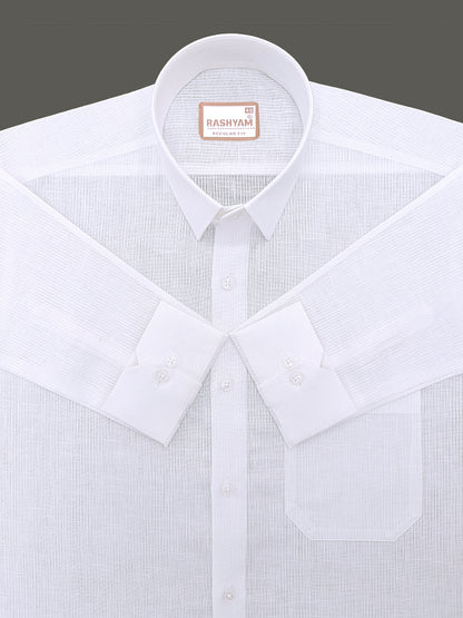 Linen Cotton Valoria White Narrow Stripe Formal Shirt
