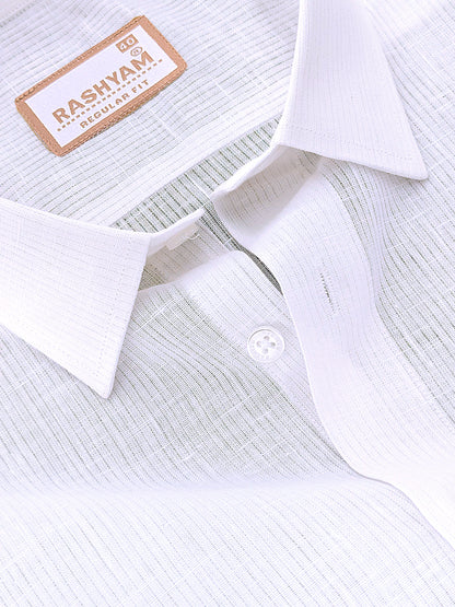 Linen Cotton Valoria White Narrow Stripe Formal Shirt